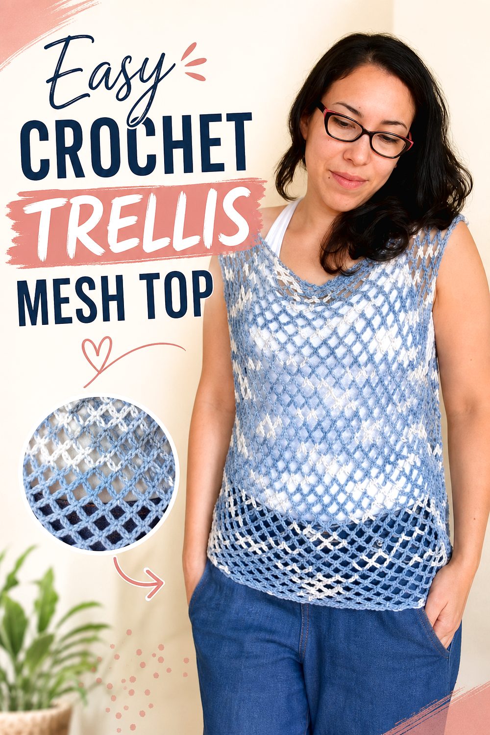 Easy Crochet Trellis Mesh Top