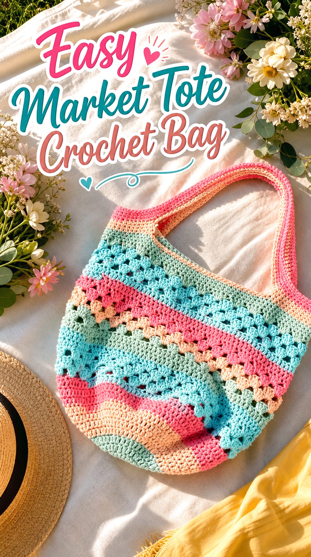 Easy Market Tote Crochet Bag