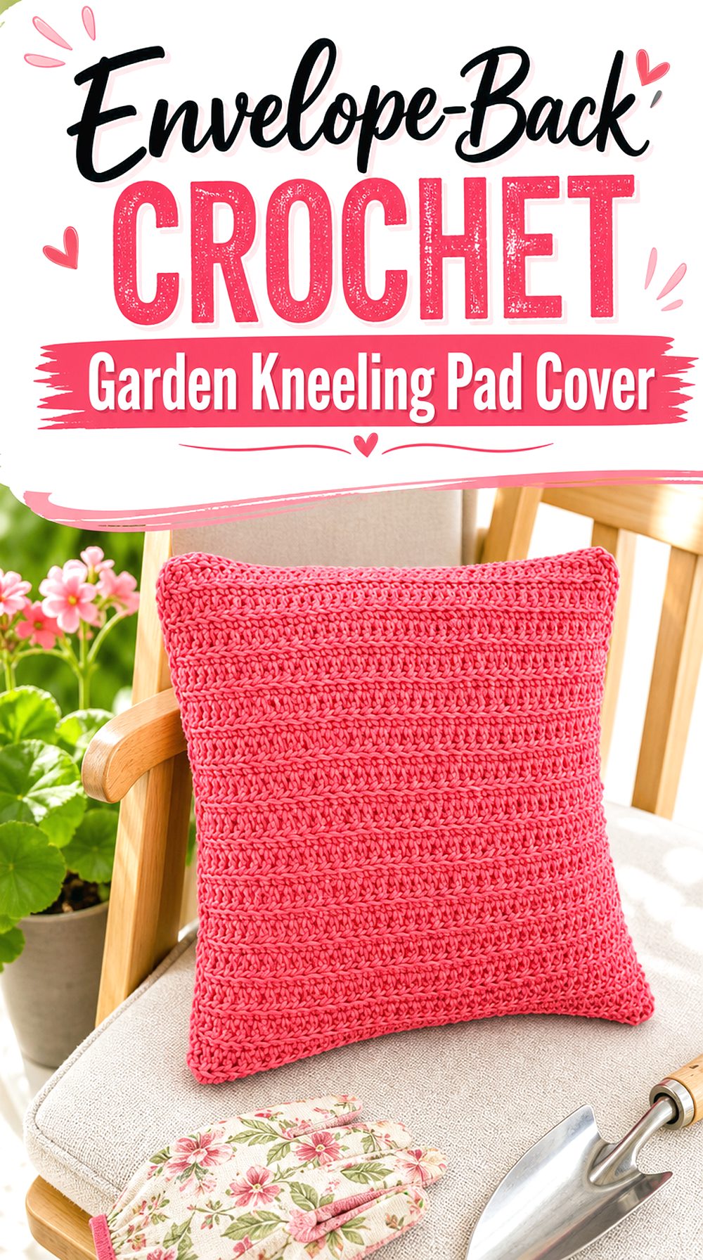 Envelope Back Crochet Garden Kneeling Pad Cover