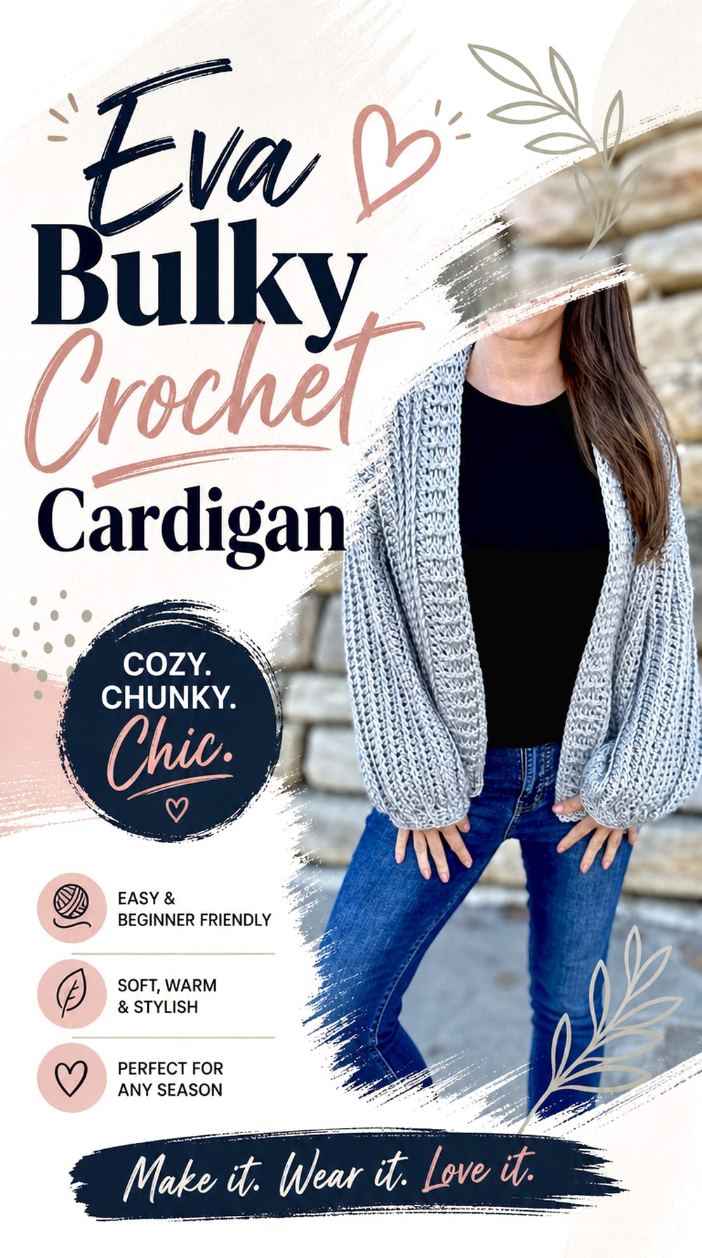 Eva Bulky Crochet Cardigan