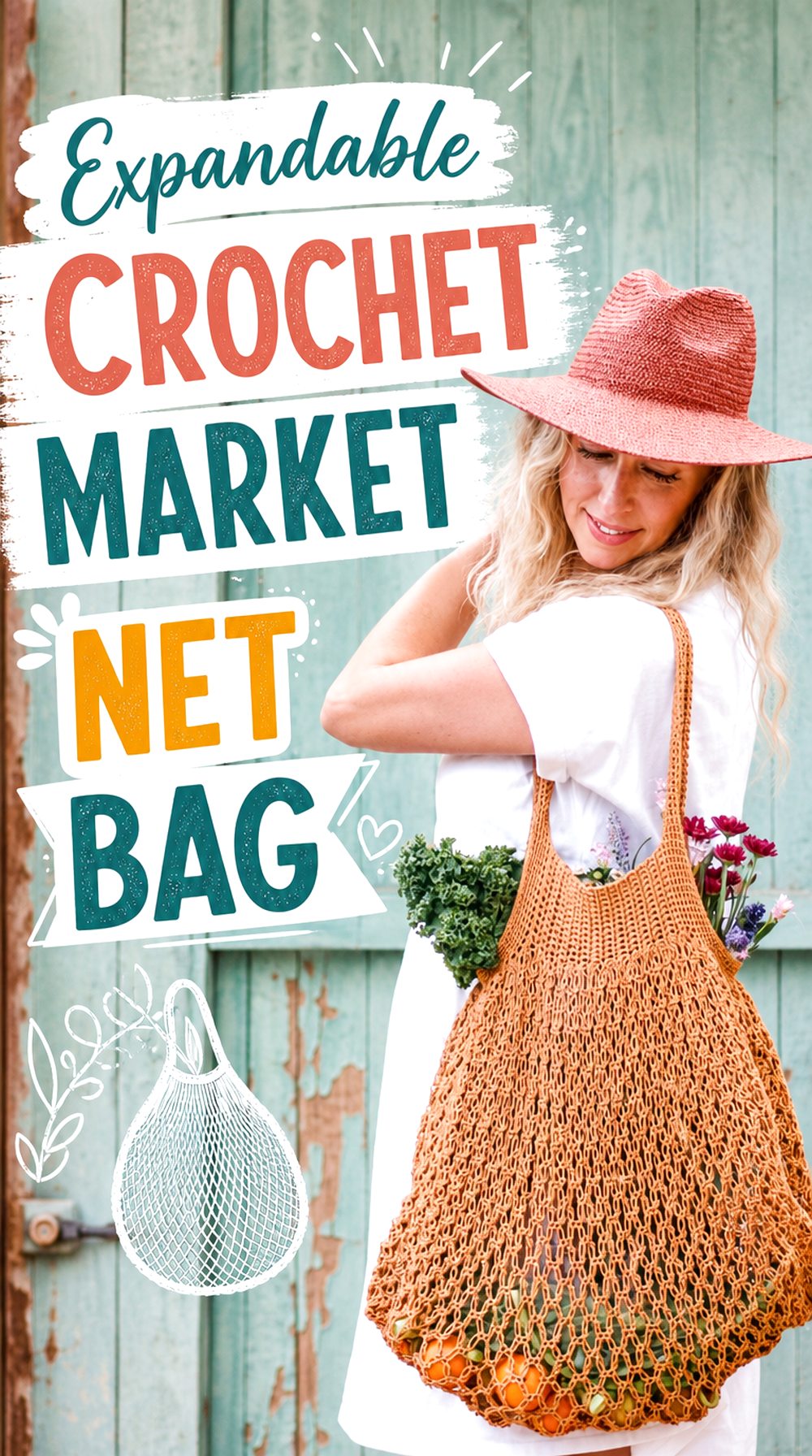 Expandable Crochet Market Net Bag