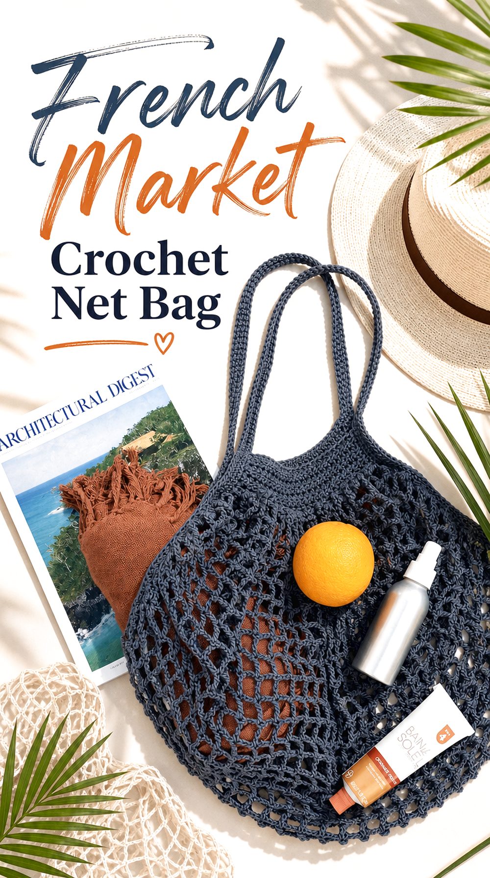 French Market Crochet Net Bag