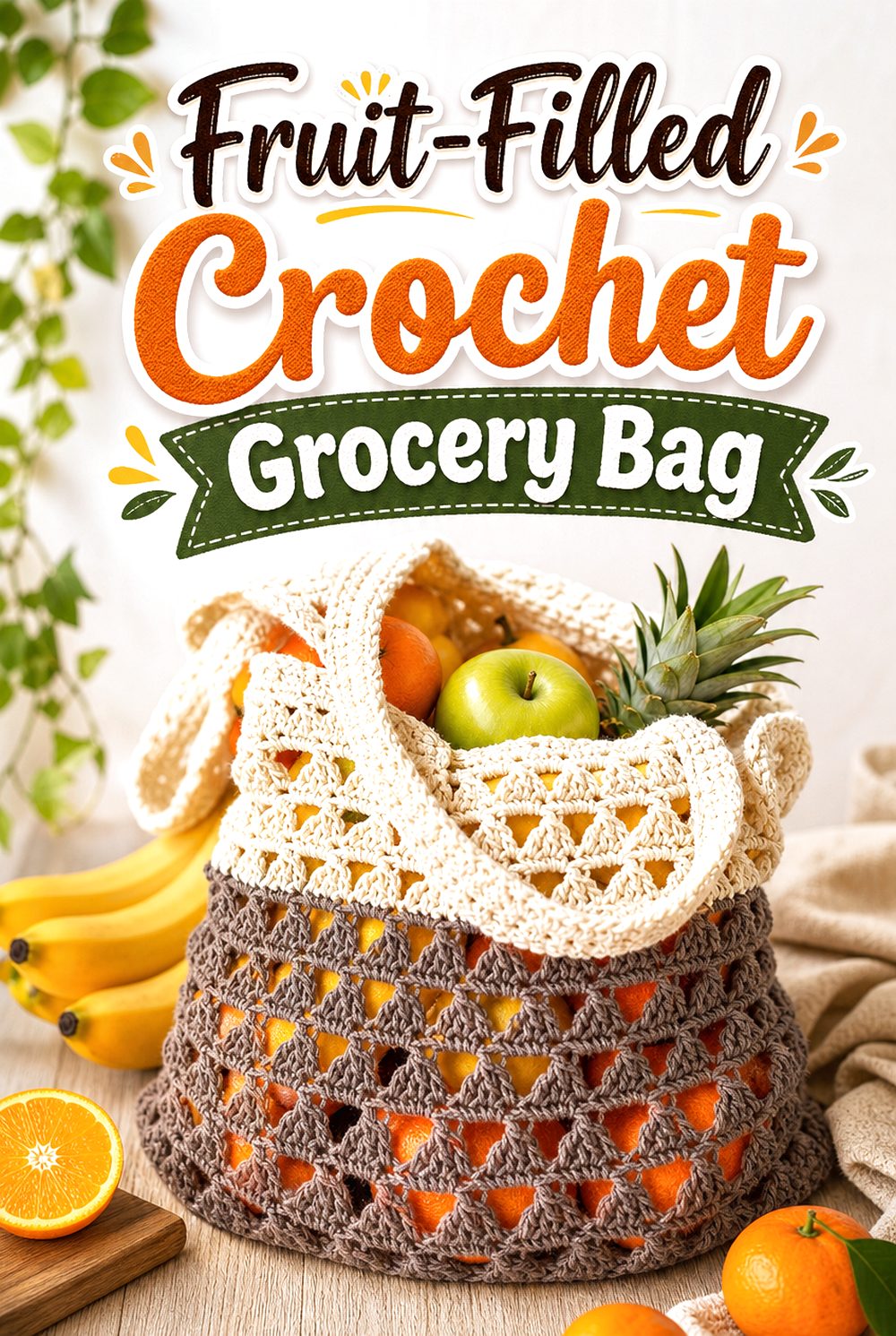 Fruit Filled Crochet Grocery Bag