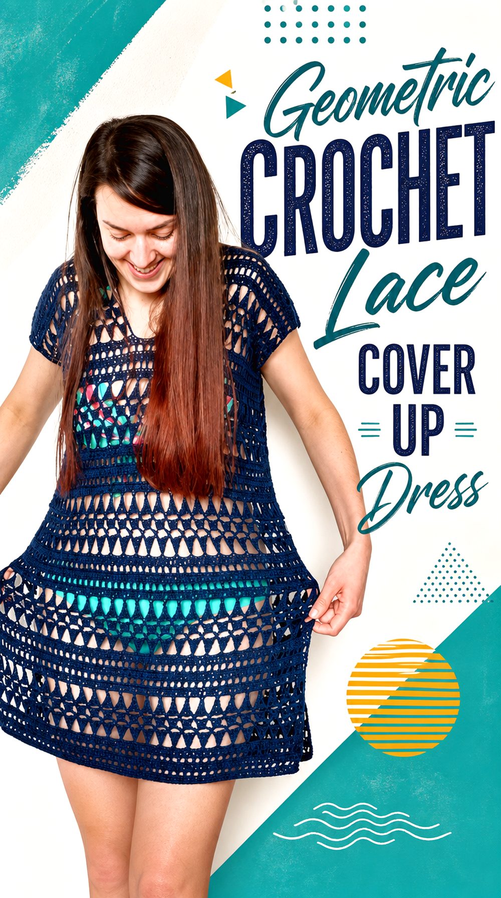 Geometric Crochet Lace Cover Up Dress