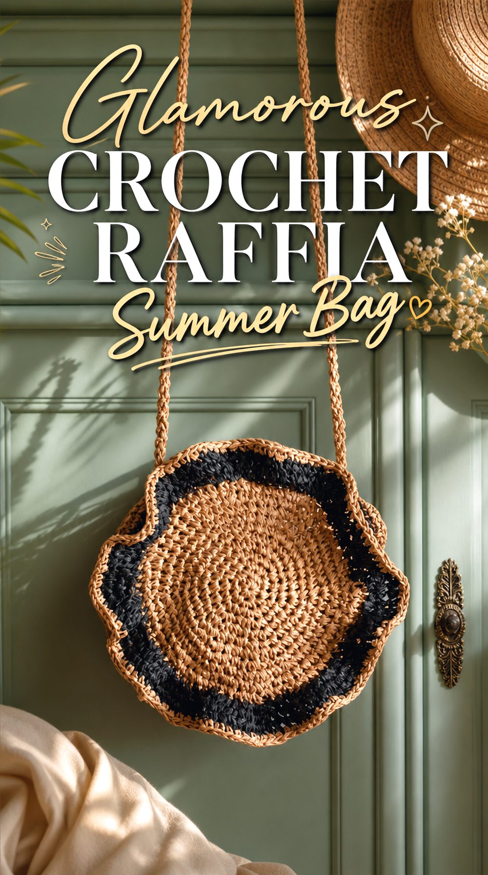 Glamorous Crochet Raffia Summer Bag