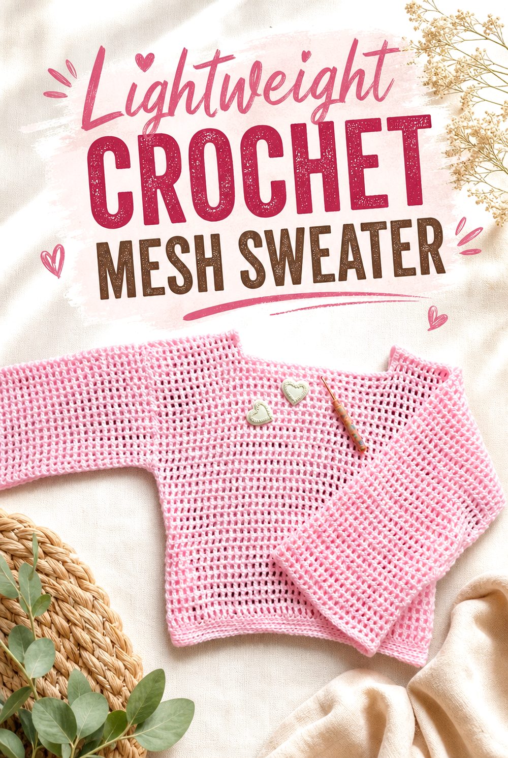 Lightweight Crochet Mesh Sweater