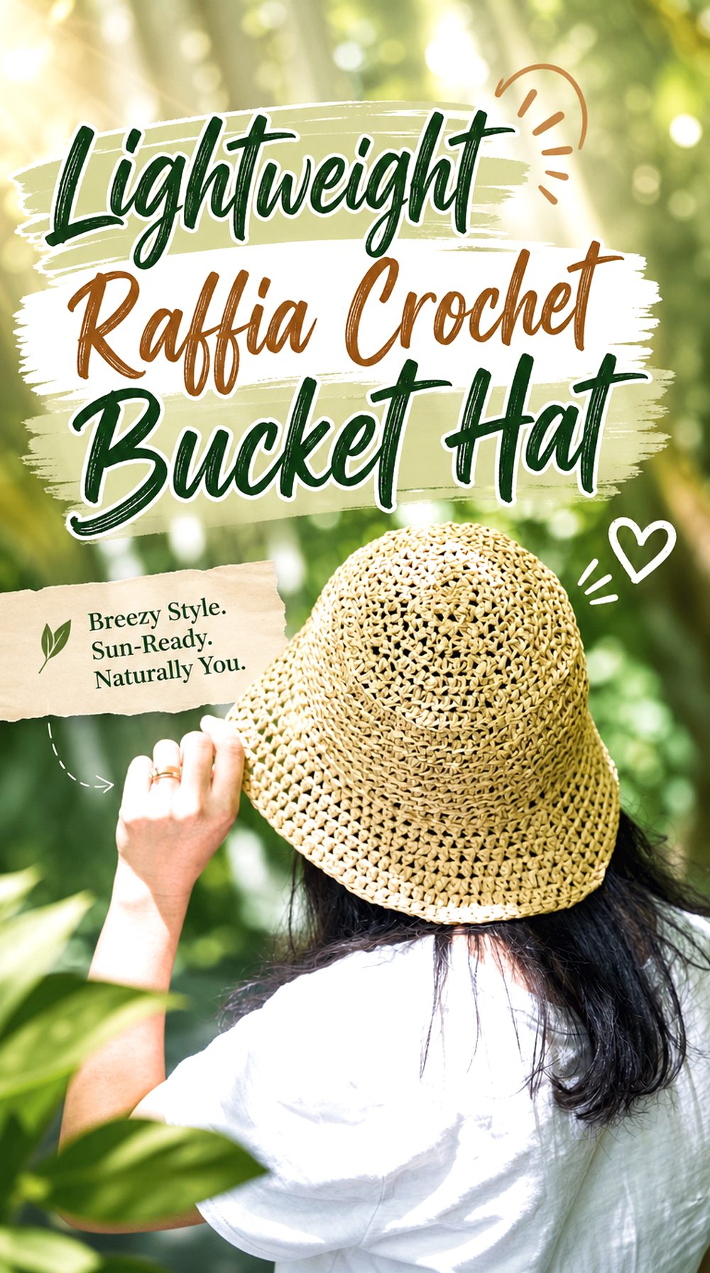 Lightweight Raffia Crochet Bucket Hat