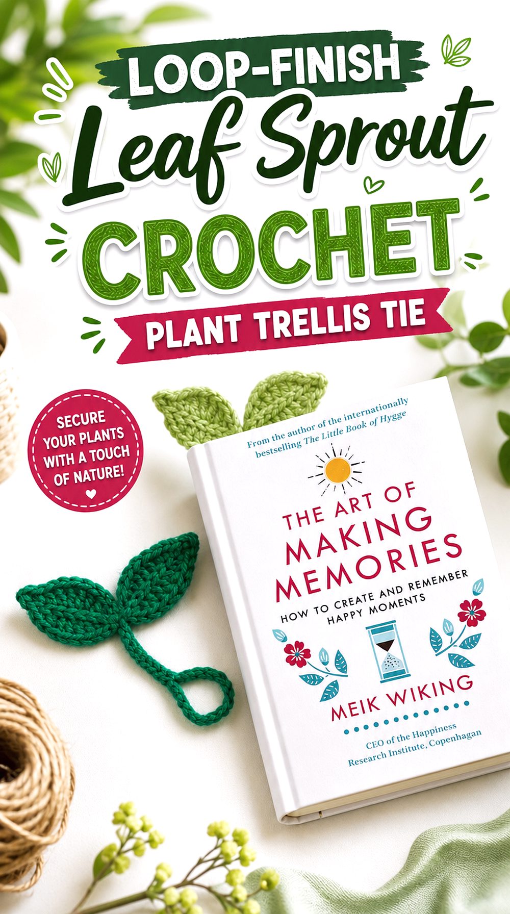 Loop Finish Leaf Sprout Crochet Plant Trellis Tie