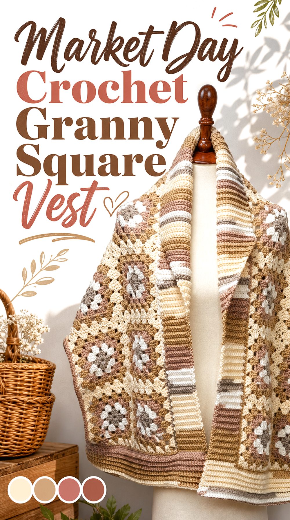 Market Day Crochet Granny Square Vest