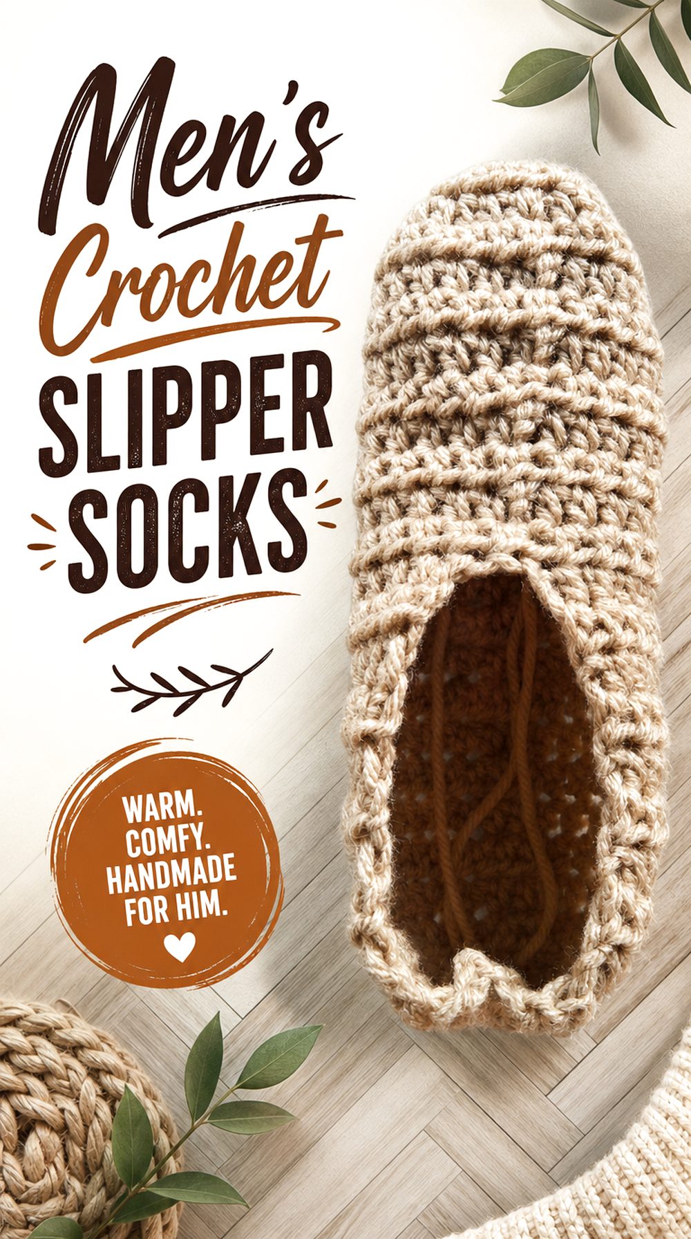 Men’s Crochet Slipper Socks