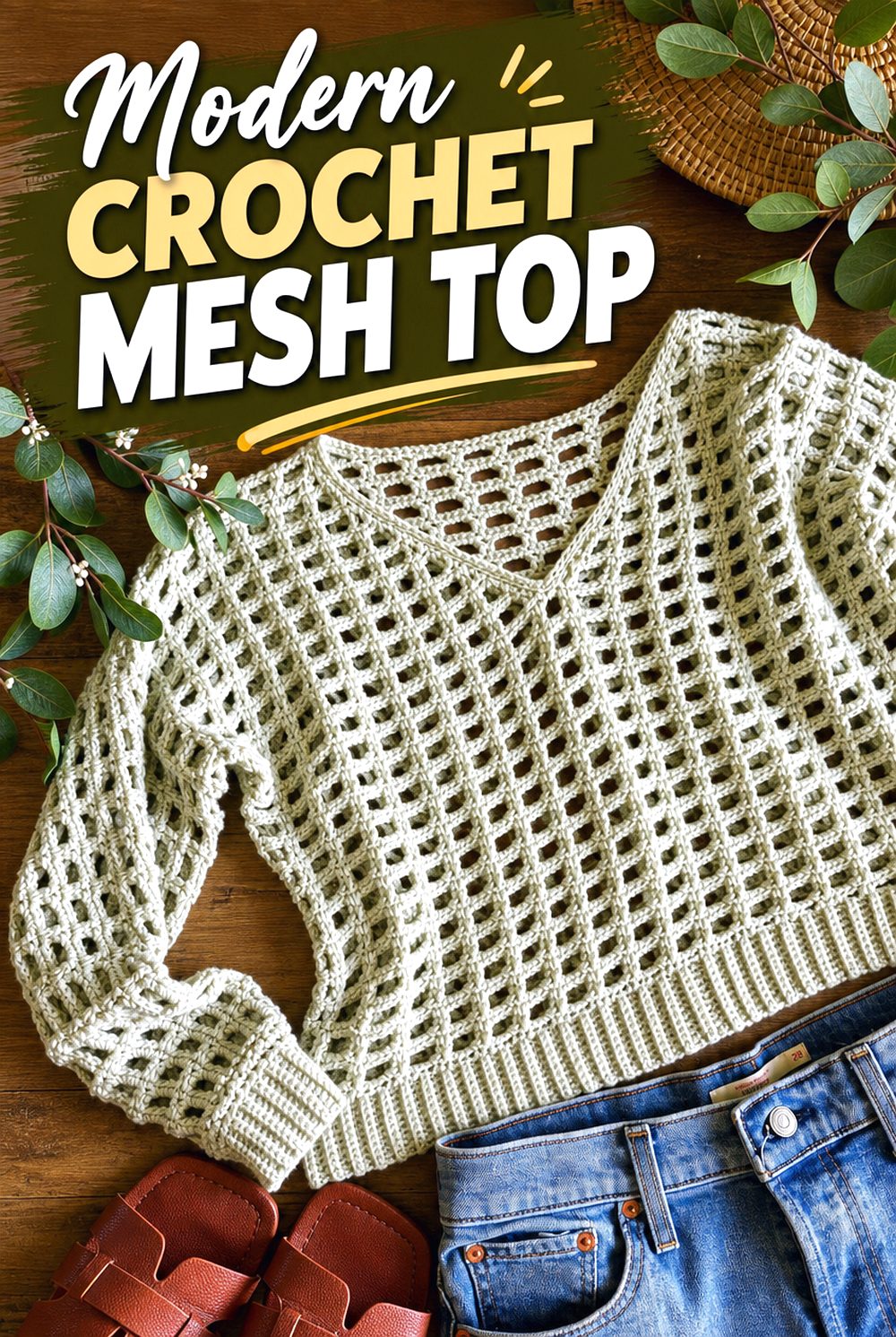 Modern Crochet Mesh Top