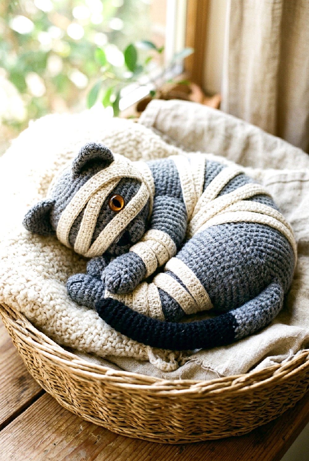 Mummy Cat Crochet Doll