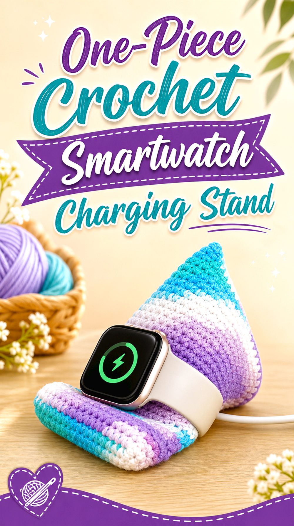 One Piece Crochet Smartwatch Charging Stand