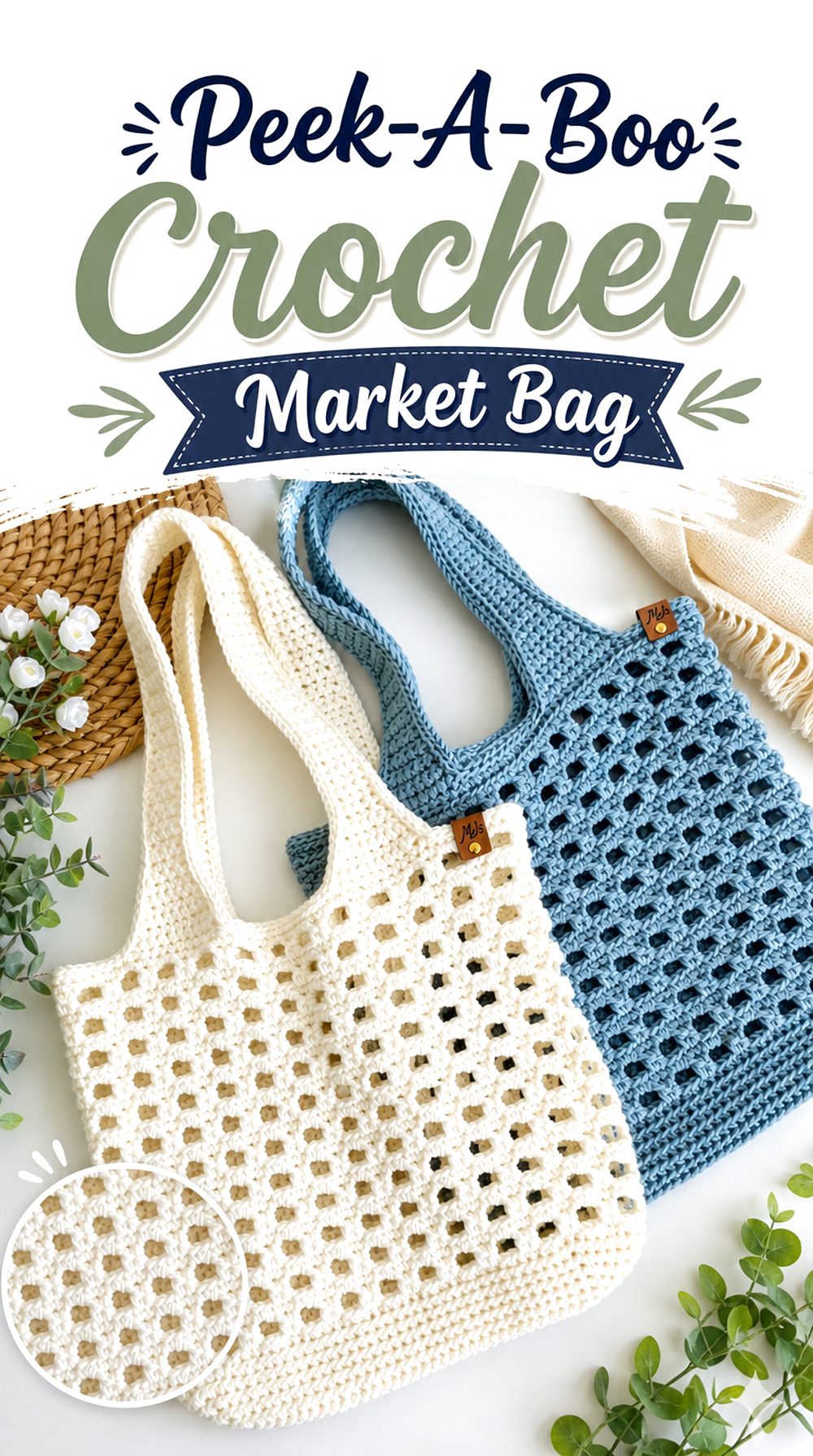 Peek A Boo Crochet Market Bag