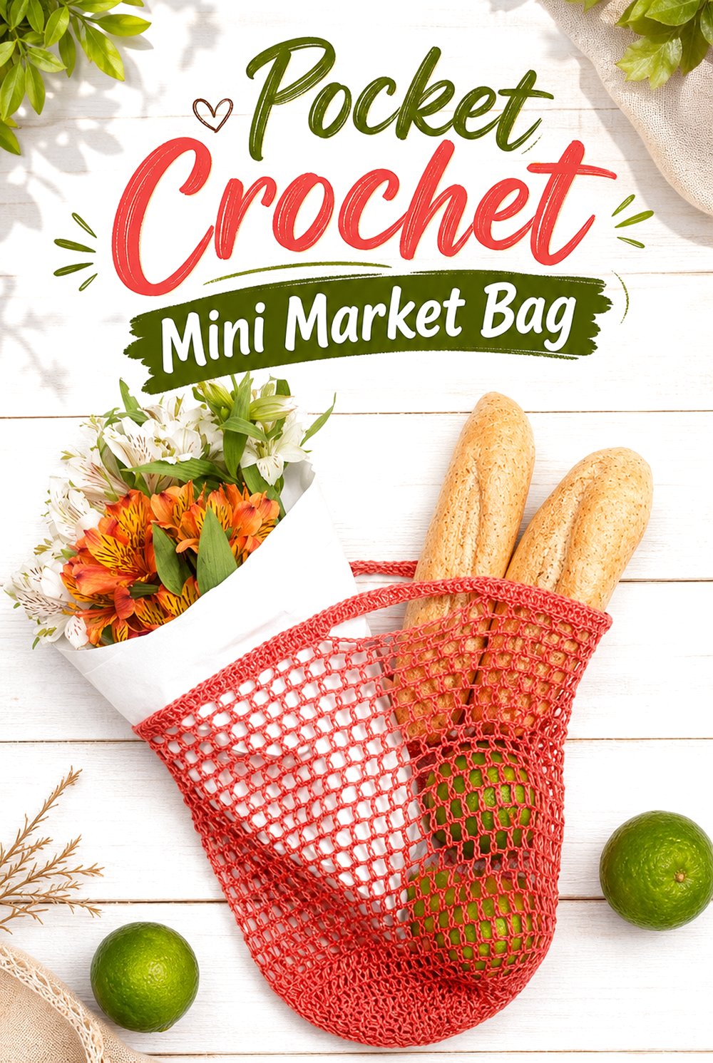 Pocket Crochet Mini Market Bag