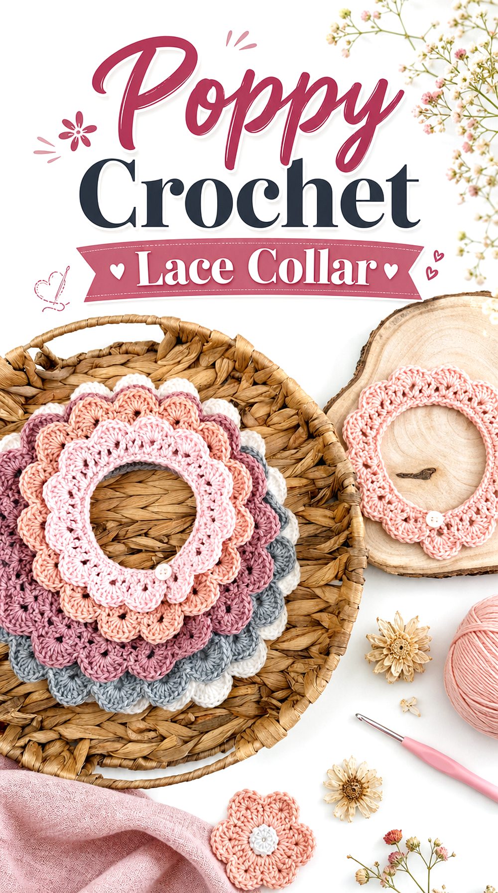 Poppy Crochet Lace Collar