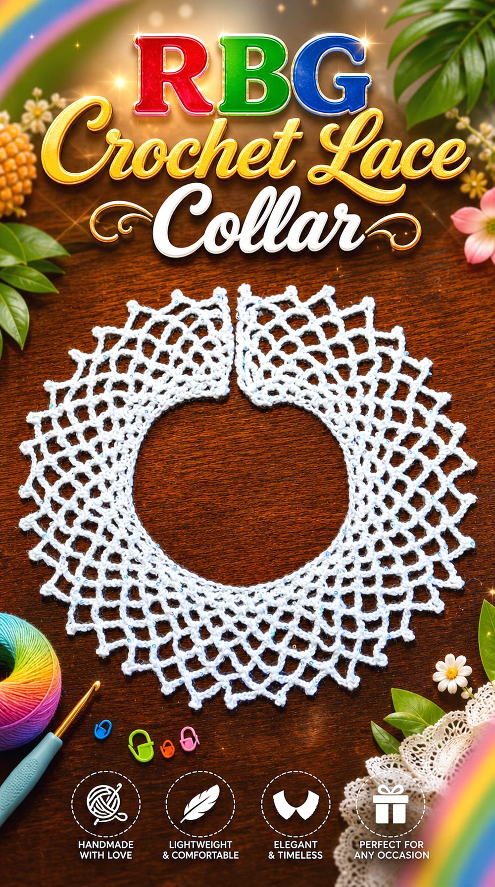 RBG Crochet Lace Collar