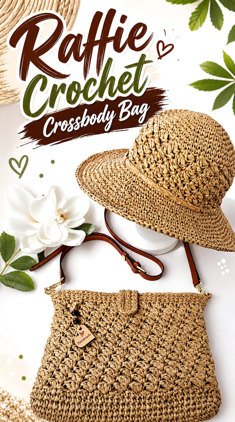 Raffie Crochet Crossbody Bag