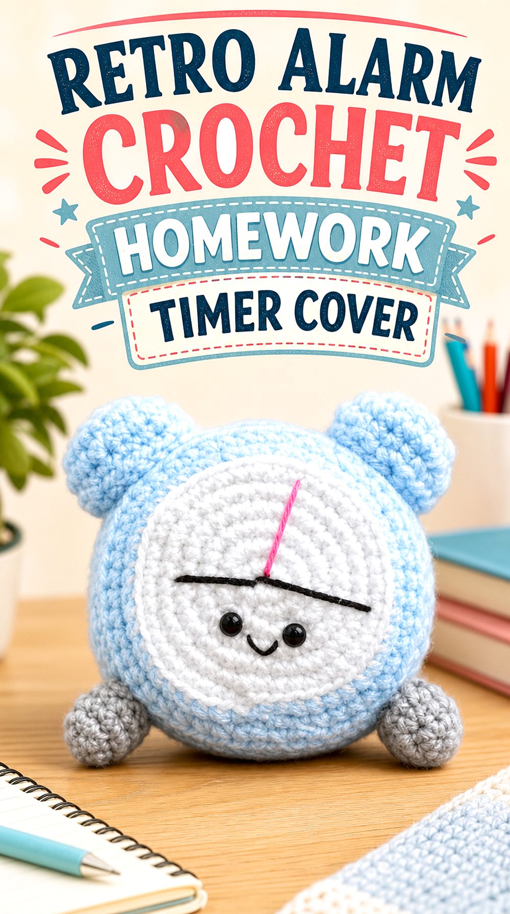 Retro Alarm Crochet Homework Timer Cover