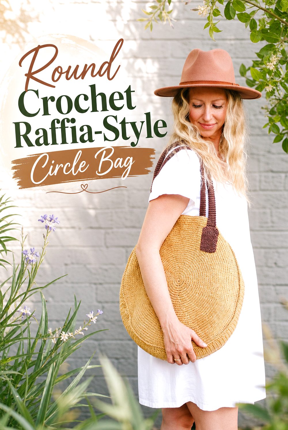 Round Crochet Raffia Style Circle Bag