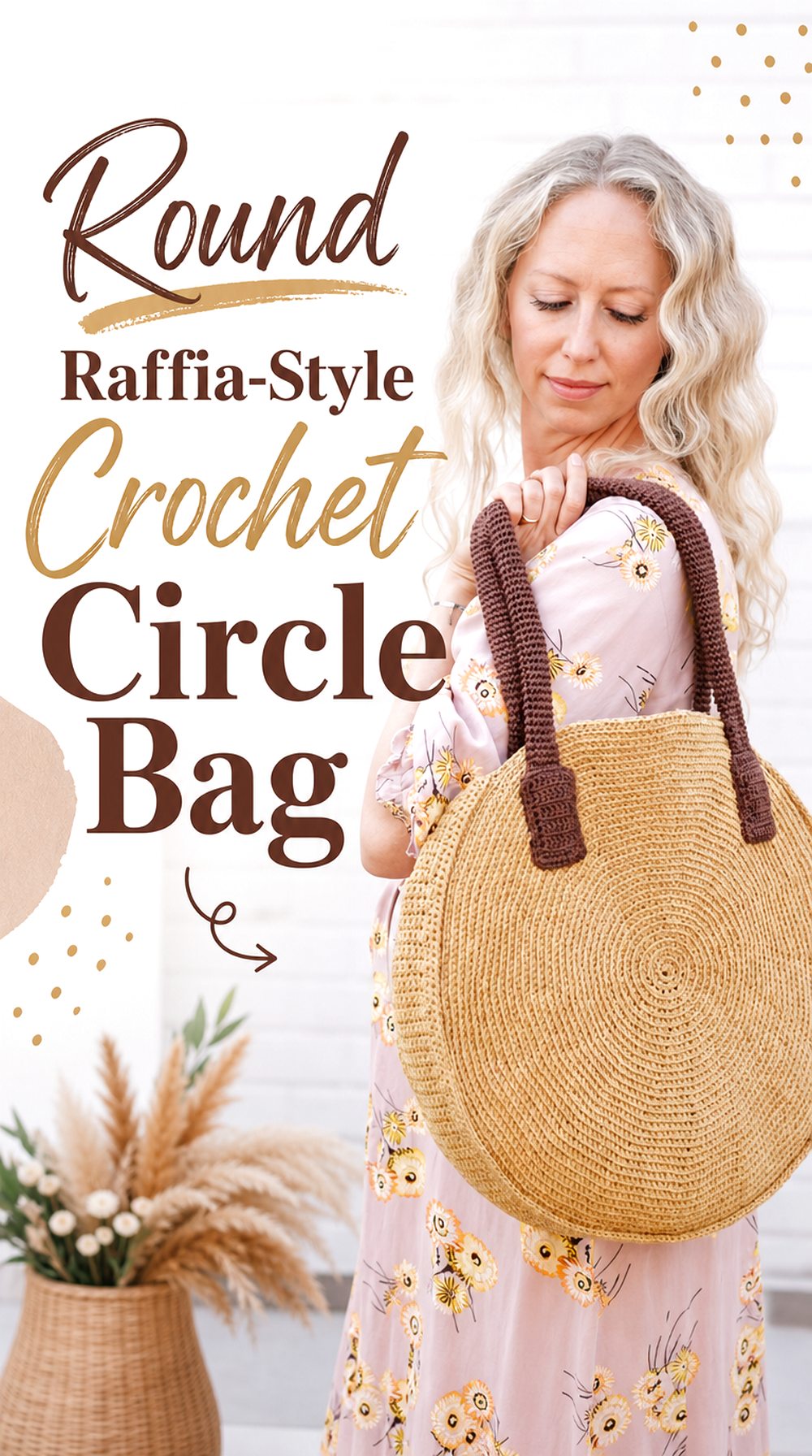 Round Raffia Style Crochet Circle Bag