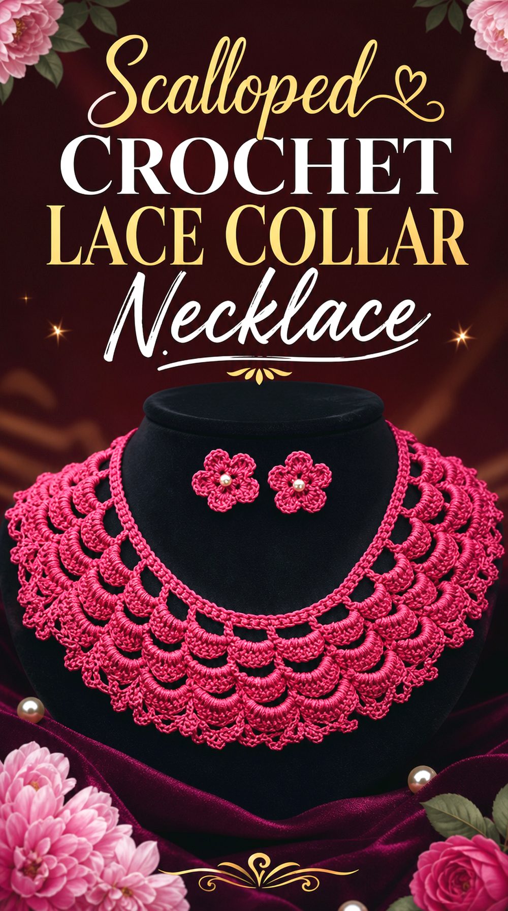 Scalloped Crochet Lace Collar Necklace