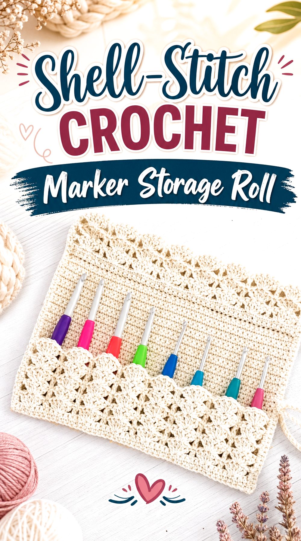 Shell Stitch Crochet Marker Storage Roll