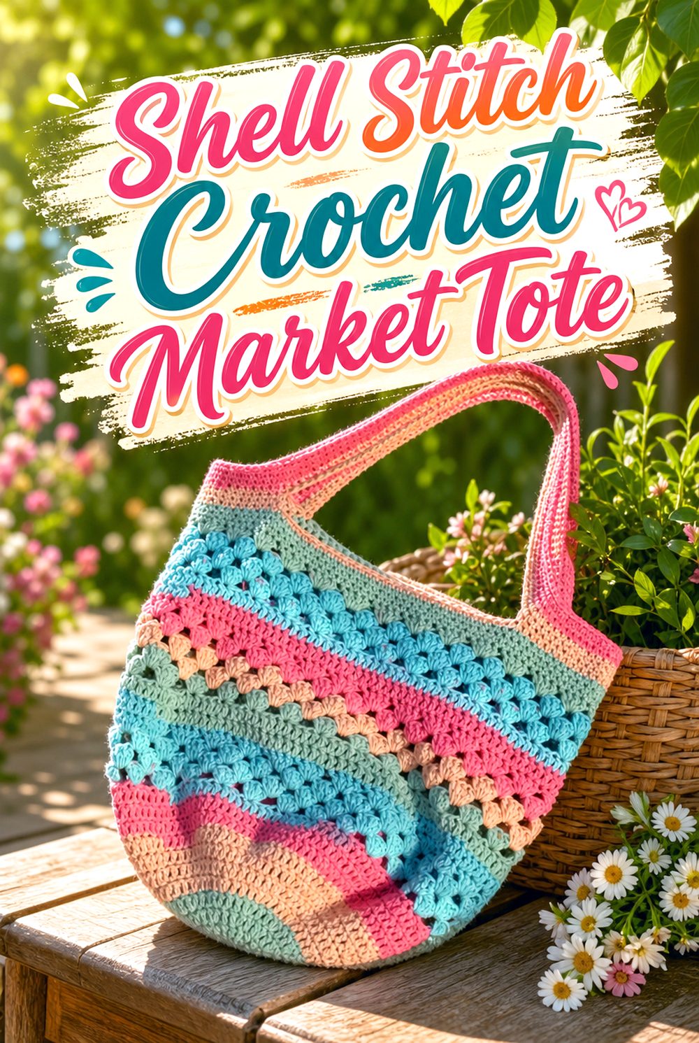 Shell Stitch Crochet Market Tote