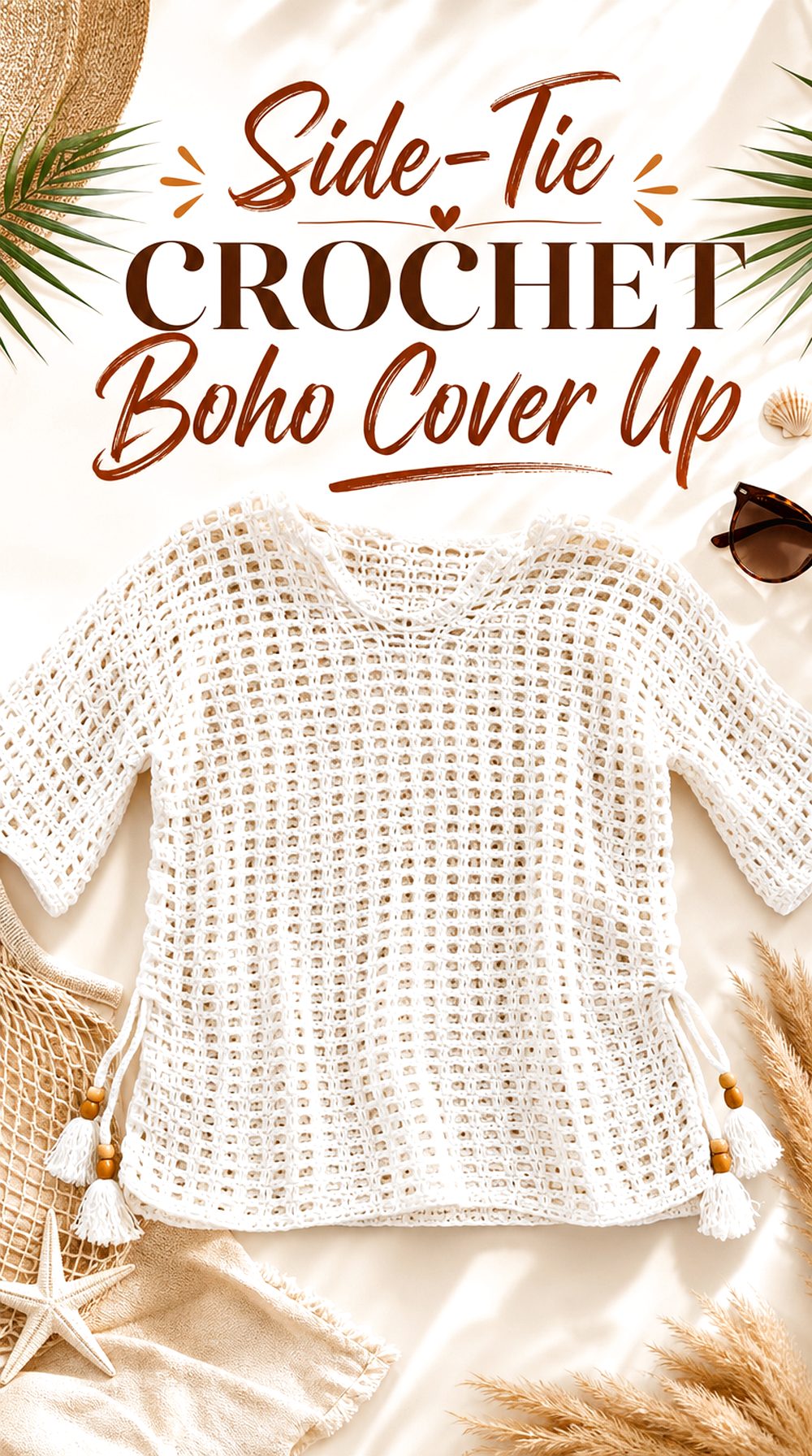 Side Tie Crochet Boho Cover Up