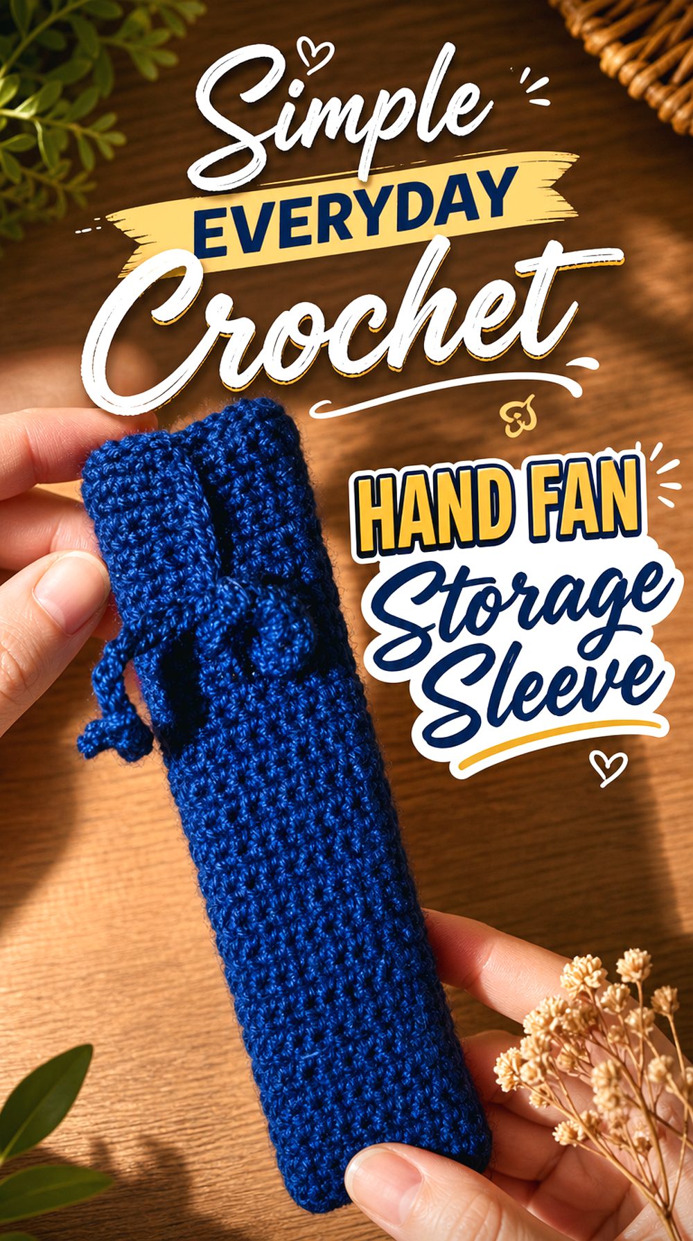 Simple Everyday Crochet Hand Fan Storage Sleeve