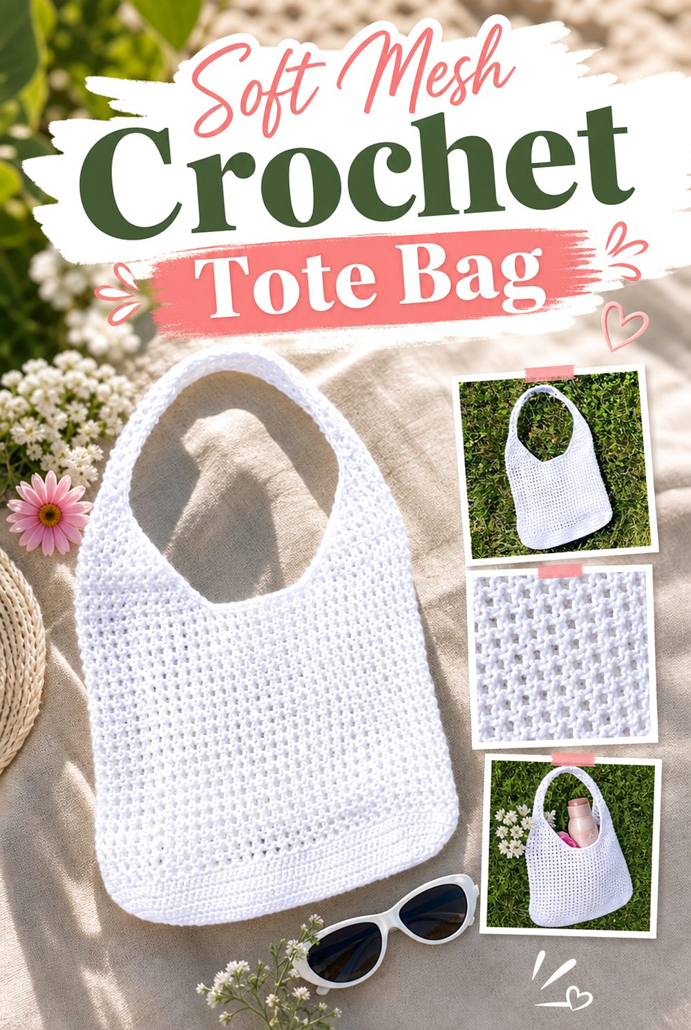 Soft Mesh Crochet Tote Bag