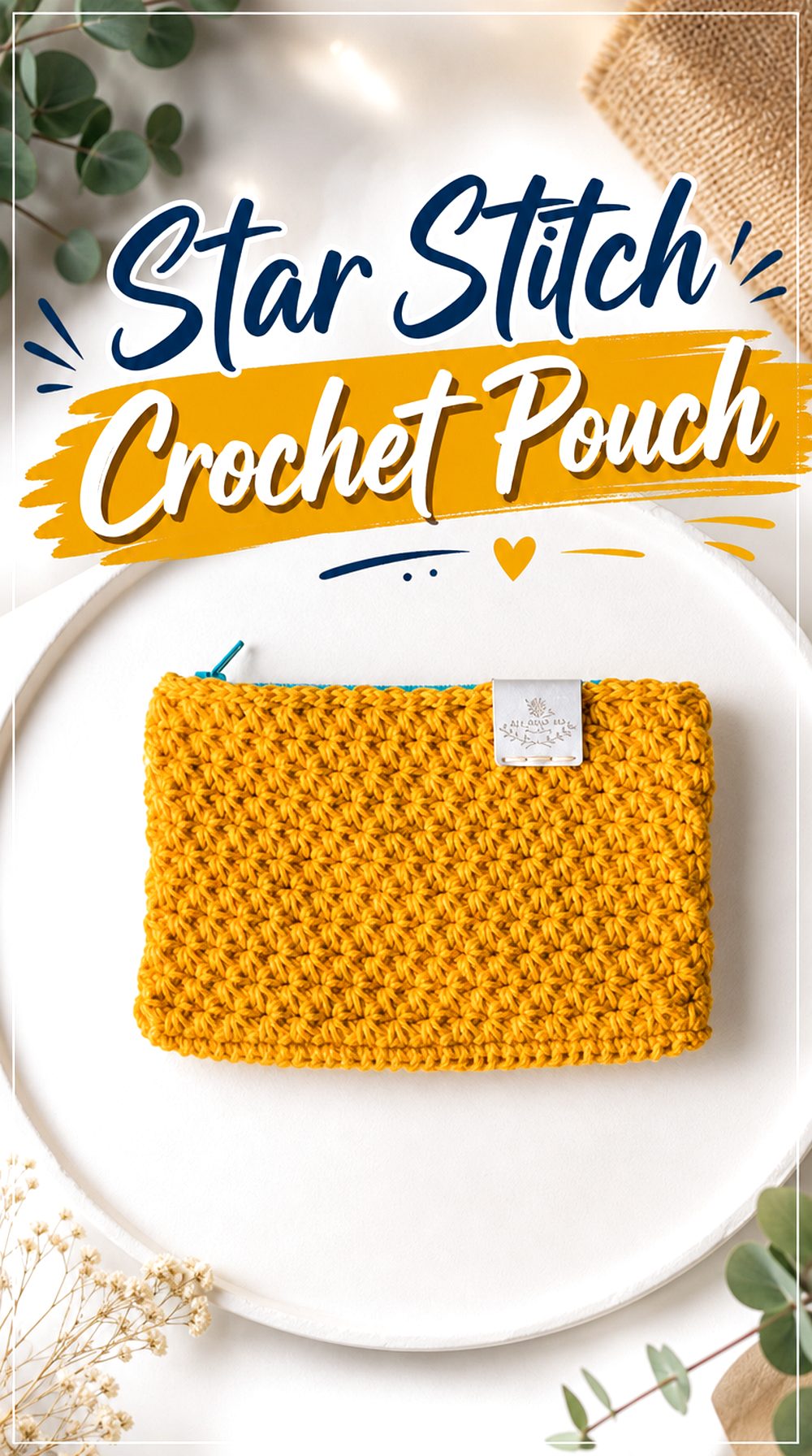 Star Stitch Crochet Pouch