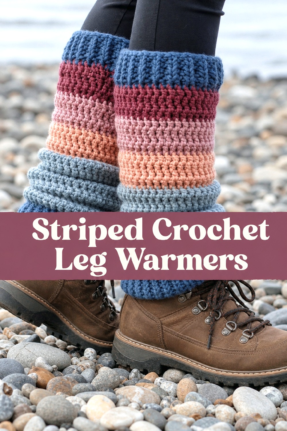 Striped Crochet Leg Warmers
