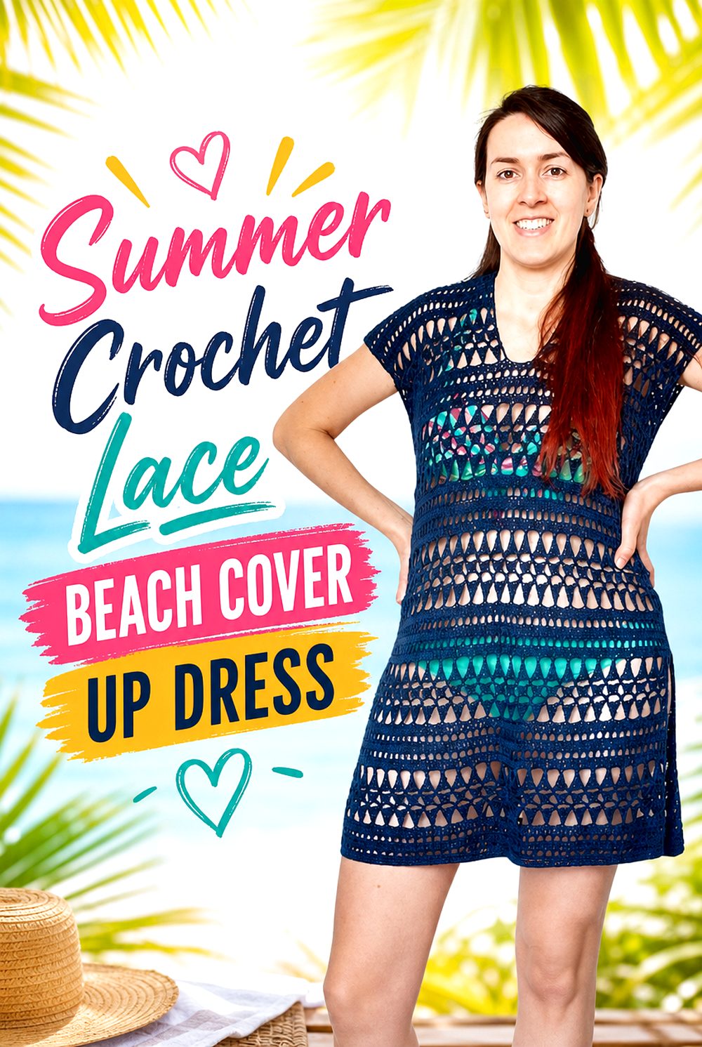 Summer Crochet Lace Beach Cover Up Dress