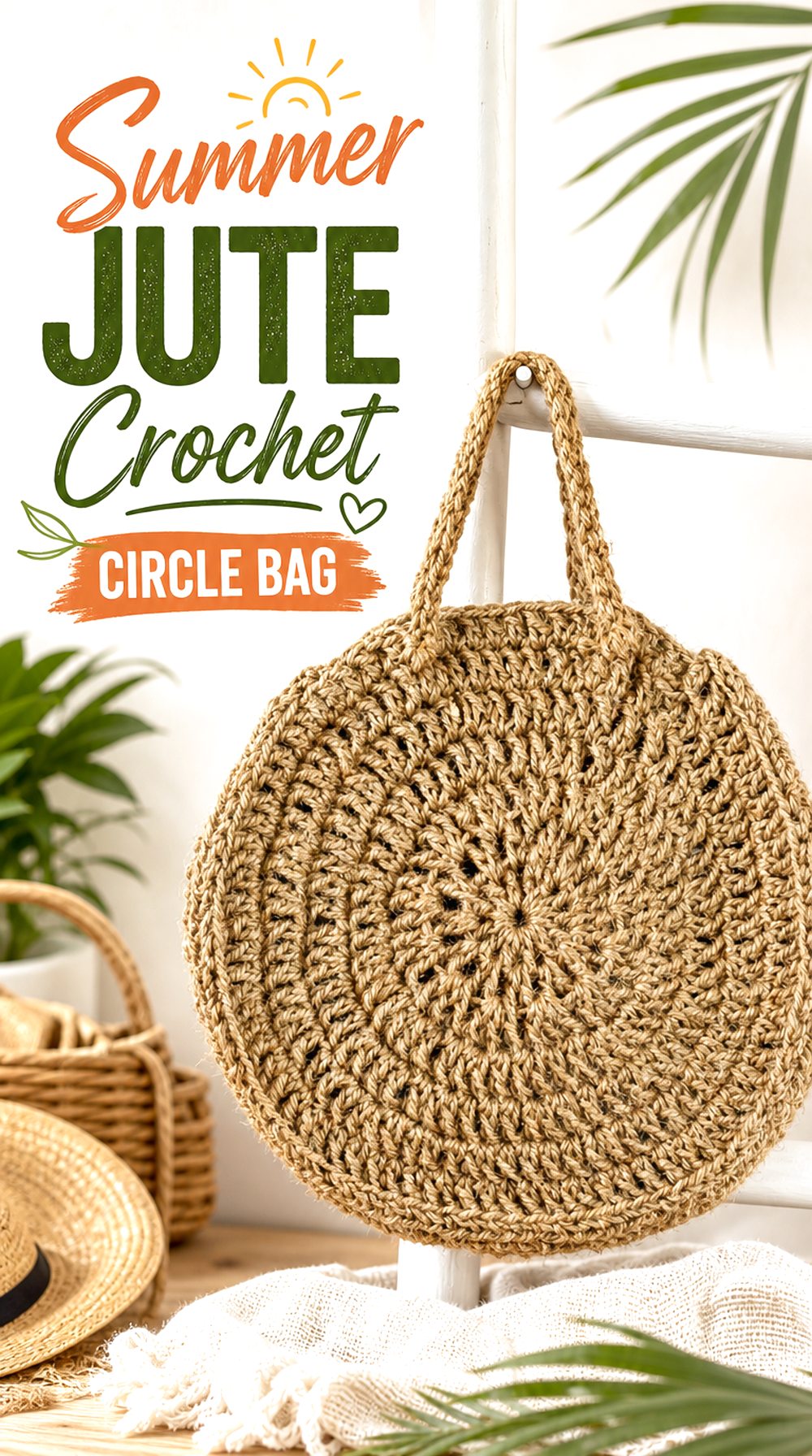 Summer Jute Crochet Circle Bag