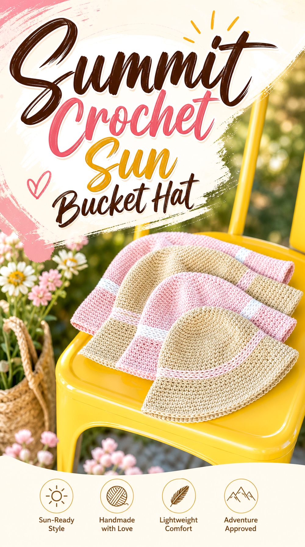 Summit Crochet Sun Bucket Hat