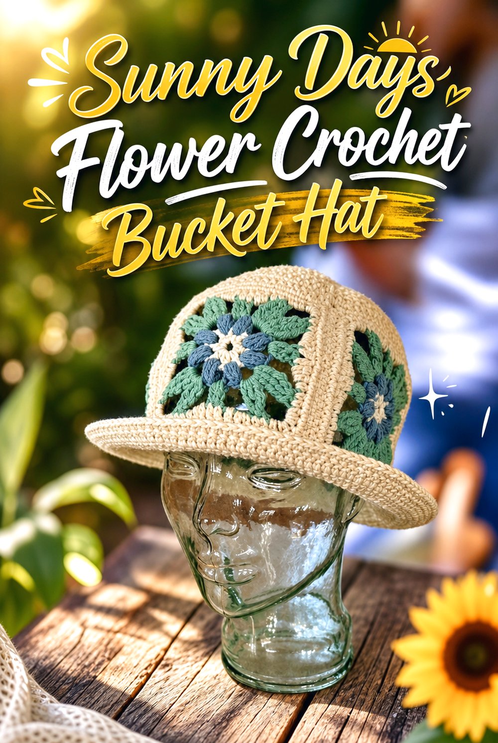 Sunny Days Flower Crochet Bucket Hat