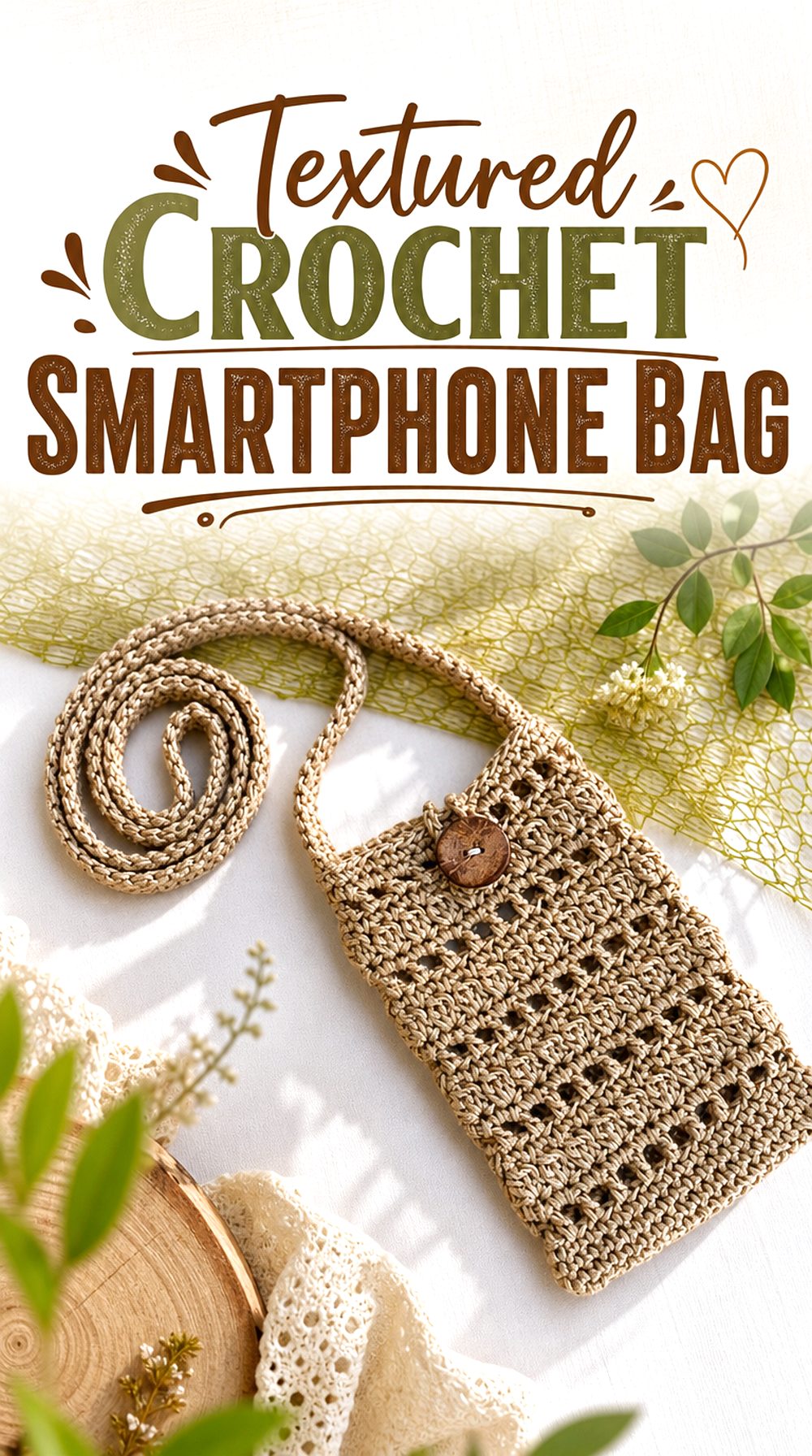 Textured Crochet Smartphone Bag