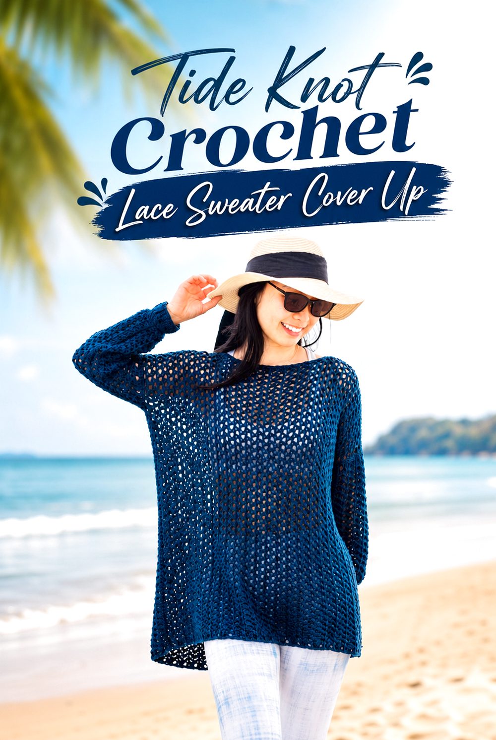 Tide Knot Crochet Lace Sweater Cover Up