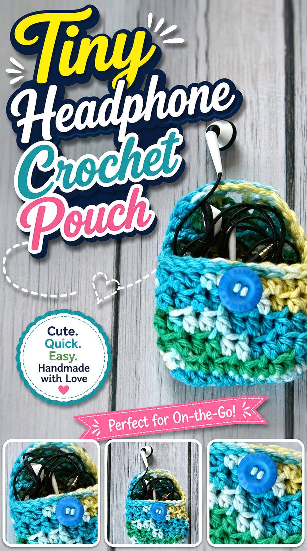 Tiny Headphone Crochet Pouch