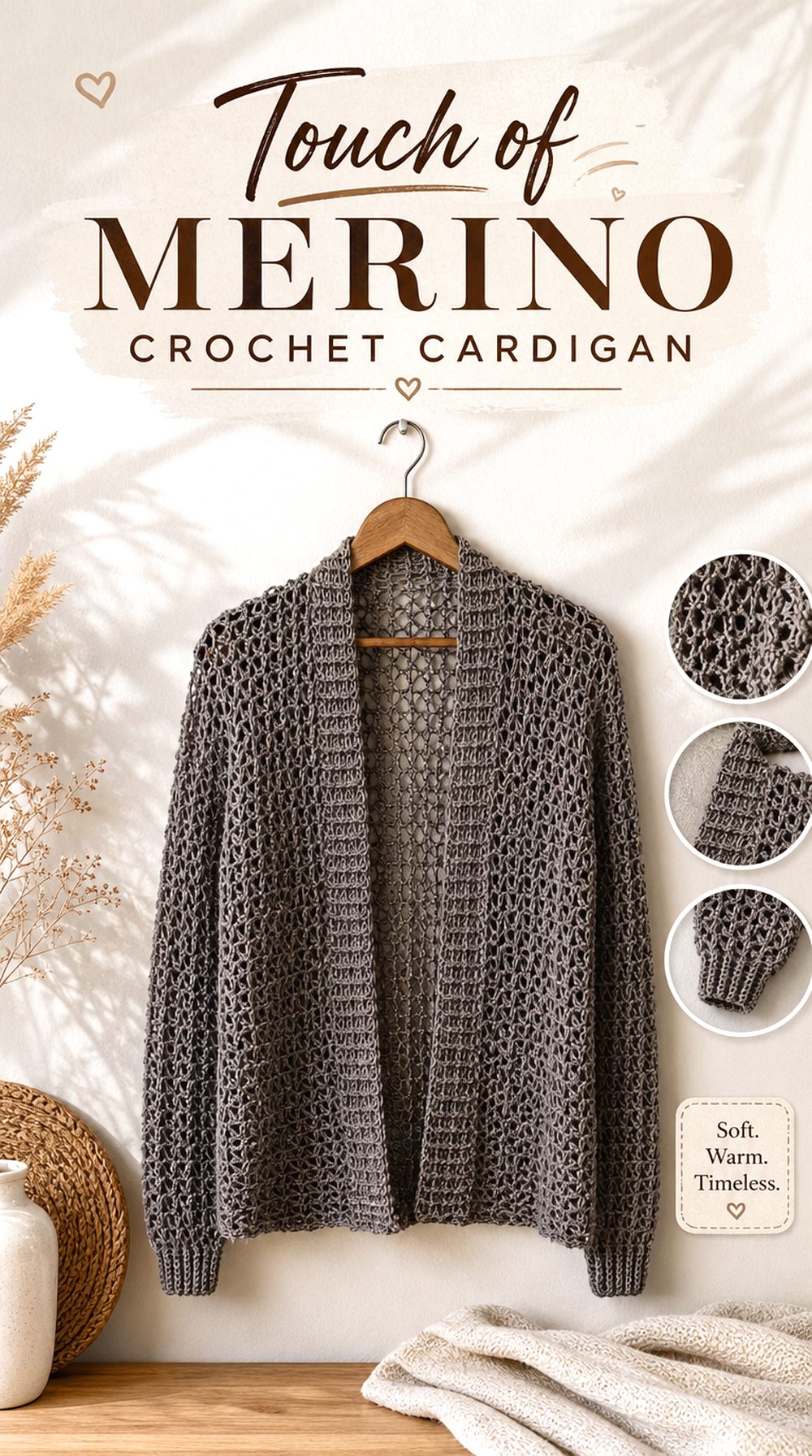Touch of Merino Crochet Cardigan