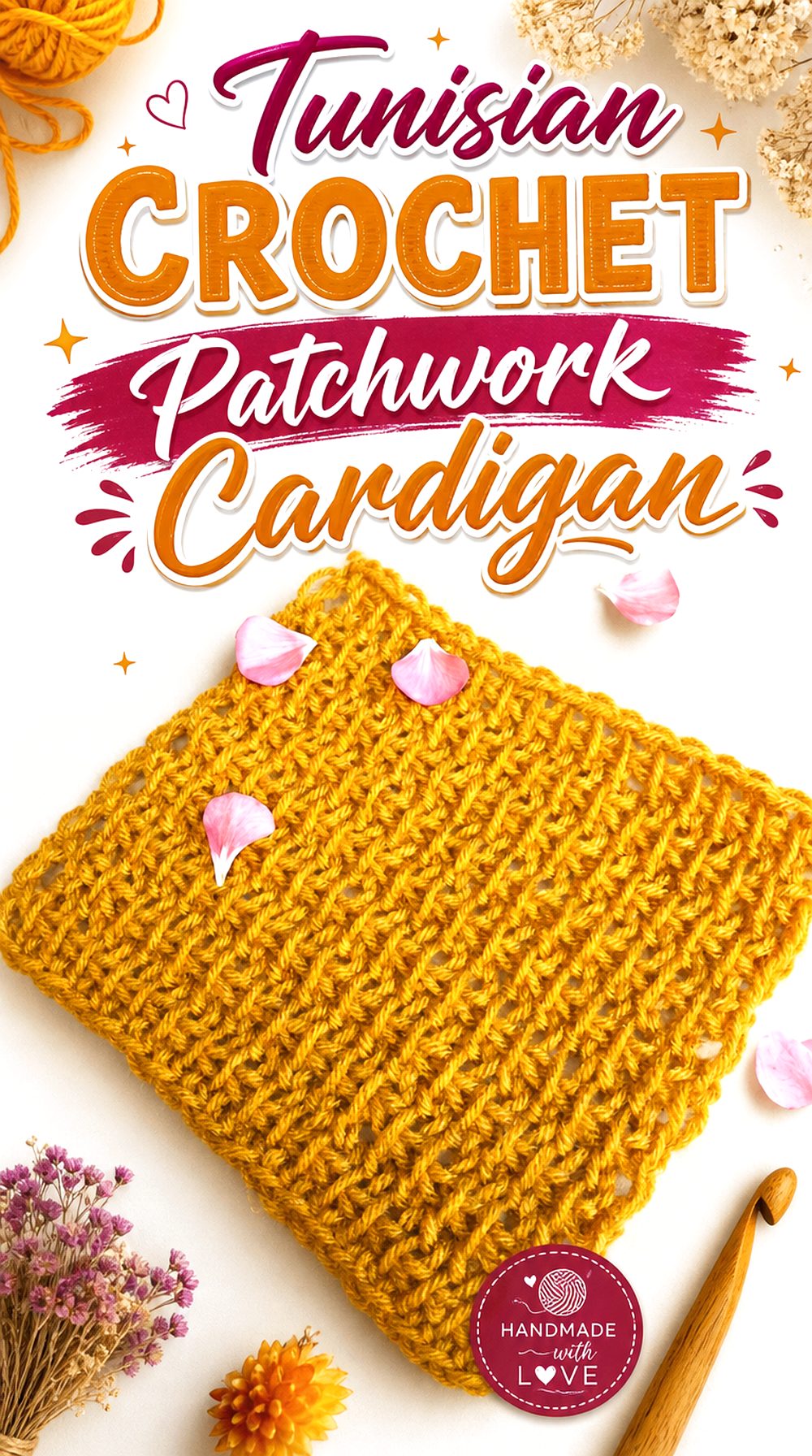 Tunisian Crochet Patchwork Cardigan