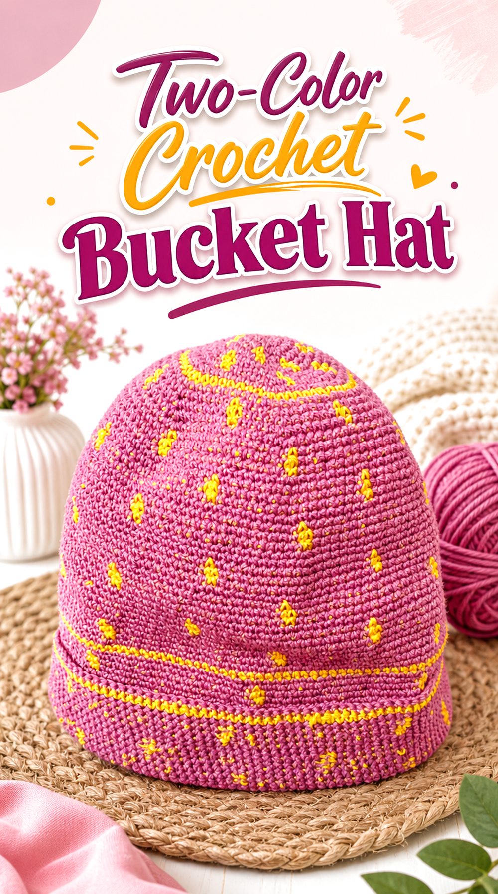 Two Color Crochet Bucket Hat