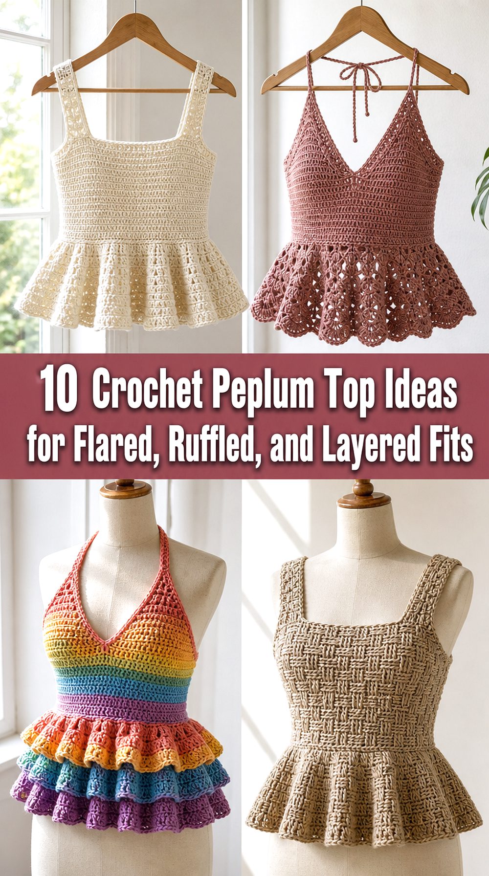 Crochet Peplum Top Ideas for Flared Ruffled and Layered Fits