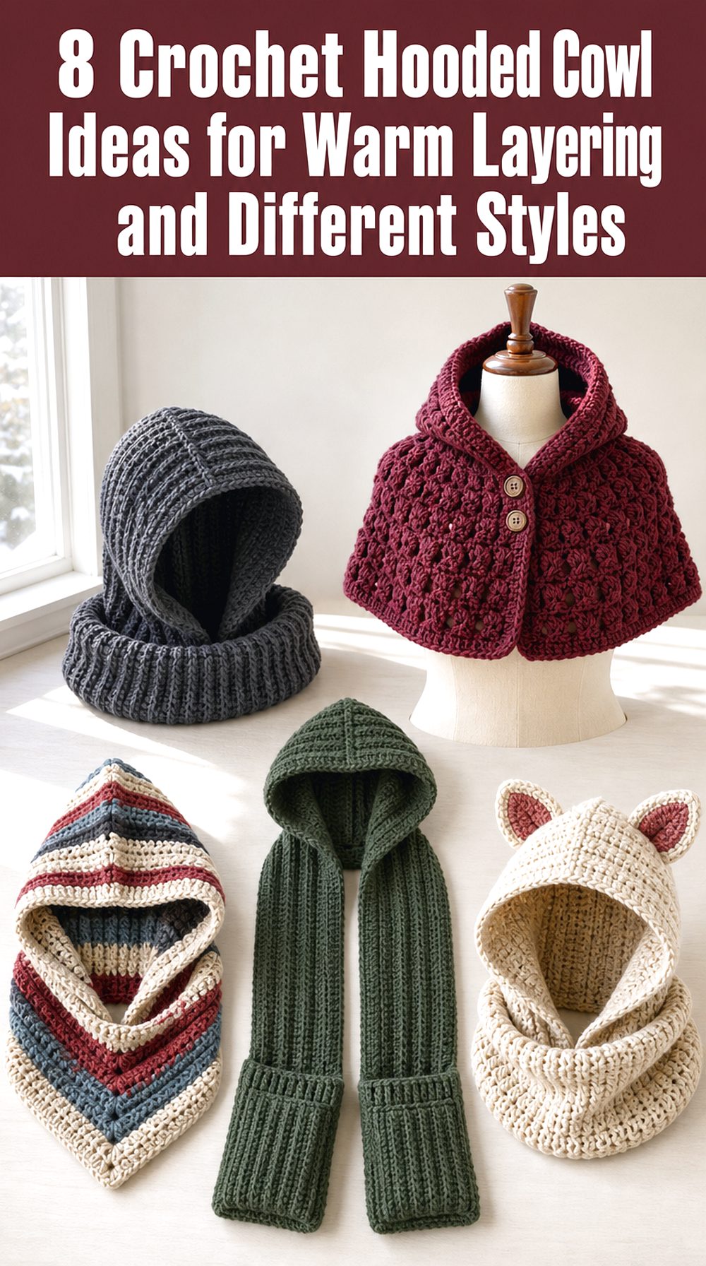 Crochet Hooded Cowl Ideas for Warm Layering and Different Styles