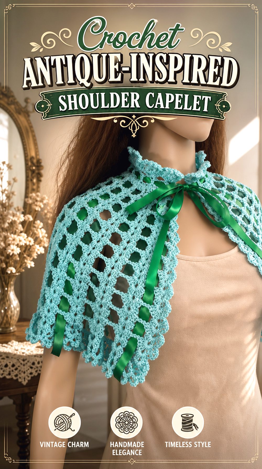 Crochet Antique Inspired Shoulder Capelet