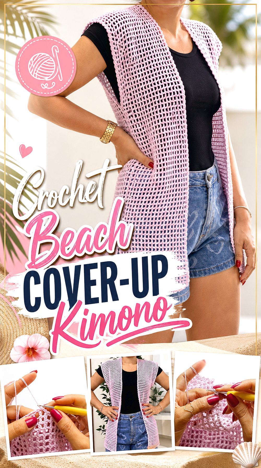 Crochet Beach Cover Up Kimono