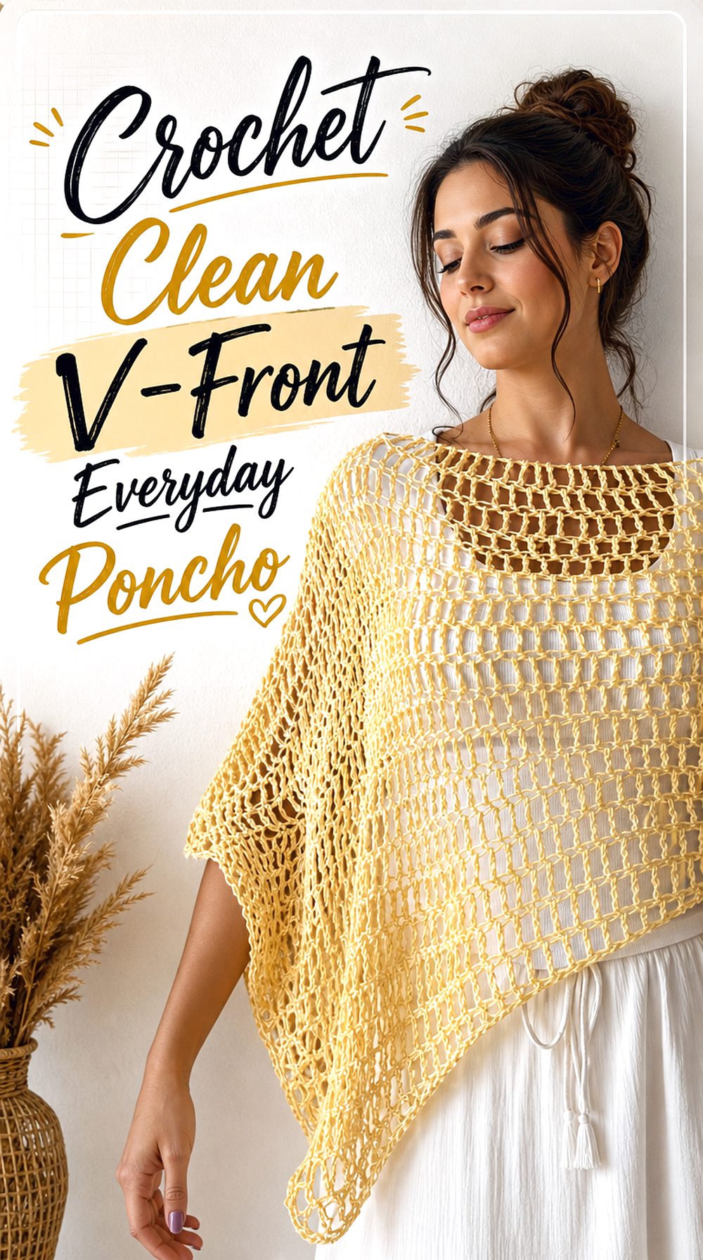 Crochet Clean V Front Everyday Poncho