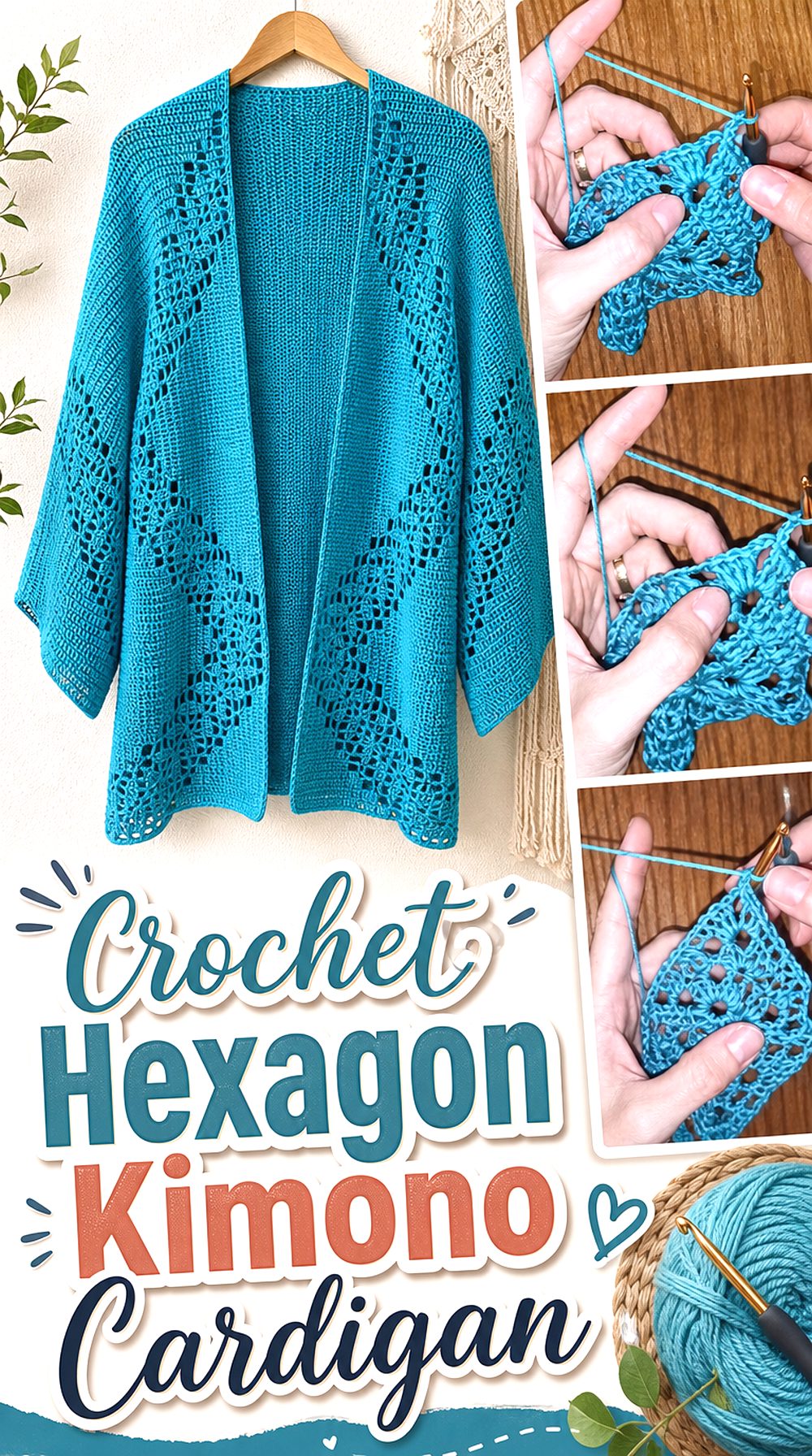 Crochet Hexagon Kimono Cardigan