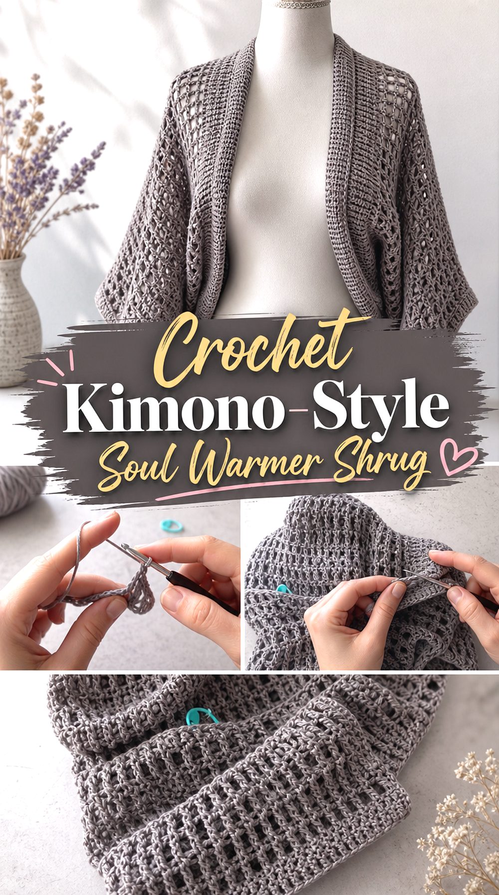 Crochet Kimono Style Soul Warmer Shrug